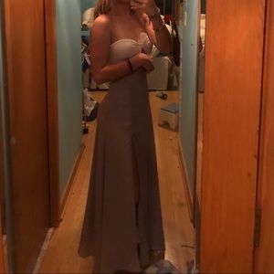 Dusty Rose Maci Skirt with slit (high waisted)